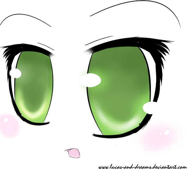 Fears - Olive Green Eyes Anime (642x582)