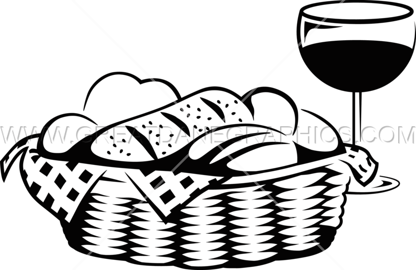 Bread & Basket - Bread Basket Clipart Black And White (825x537)