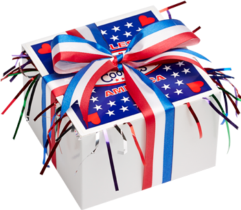 Patriotic Cookie Gift Box With Ribbon - Cookie (350x350)