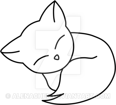 Chibi Wolf Sleep By Alenachen - Chibe Wolf Base (400x362)