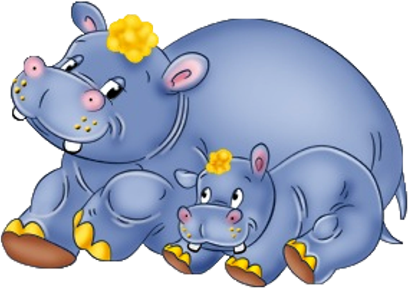 Hippos Clip Art (600x600)