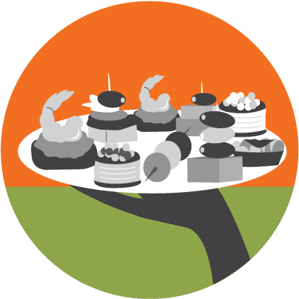 Canapés - Illustration (567x567)