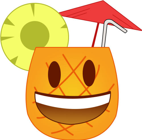 Pineappleemojismiley - Portable Network Graphics (500x500)