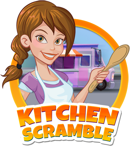Kitchen Scramble Game Logo Text And Image - Kitchen Scramble (450x550)