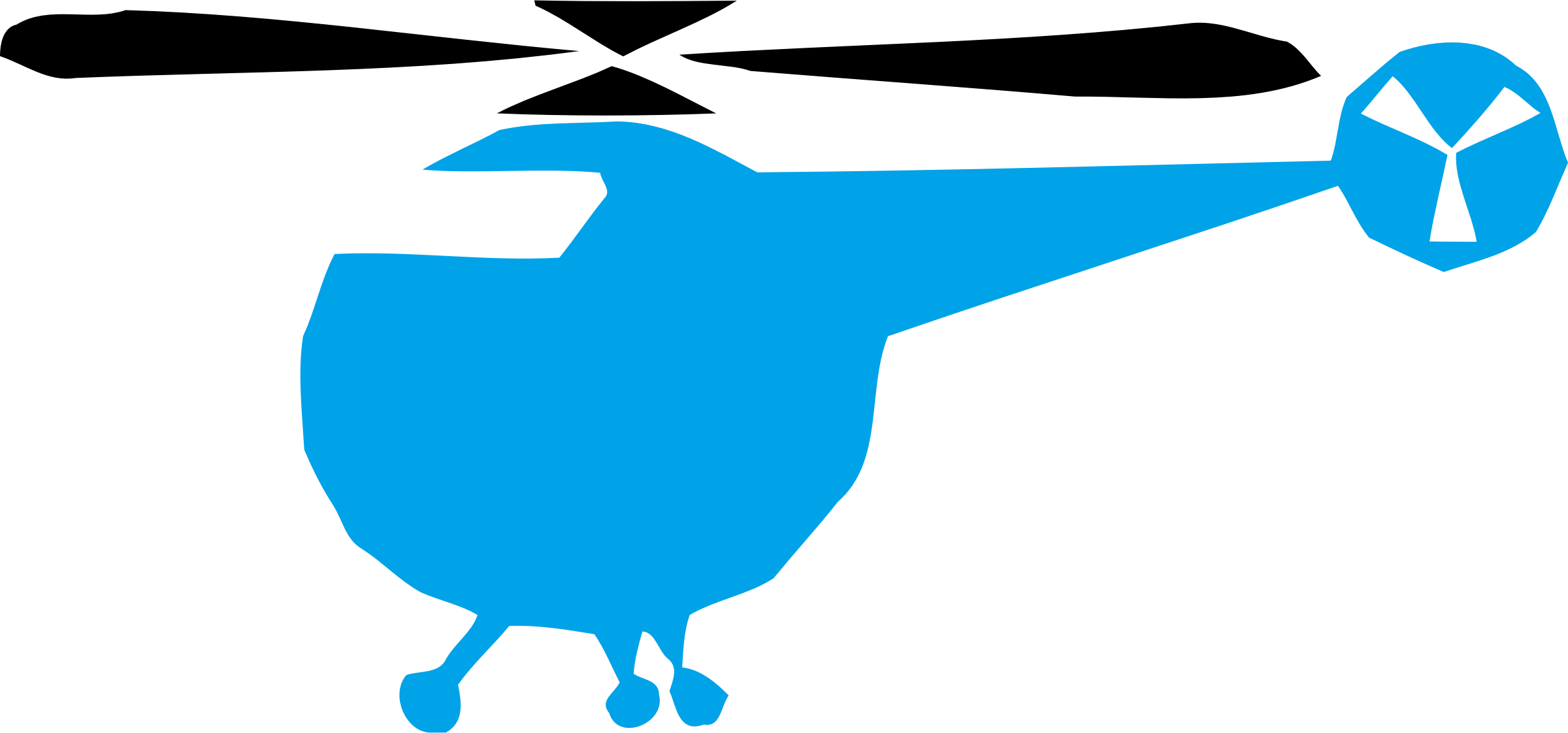 Helicopter Vectorized - Helicopter (2400x1122)