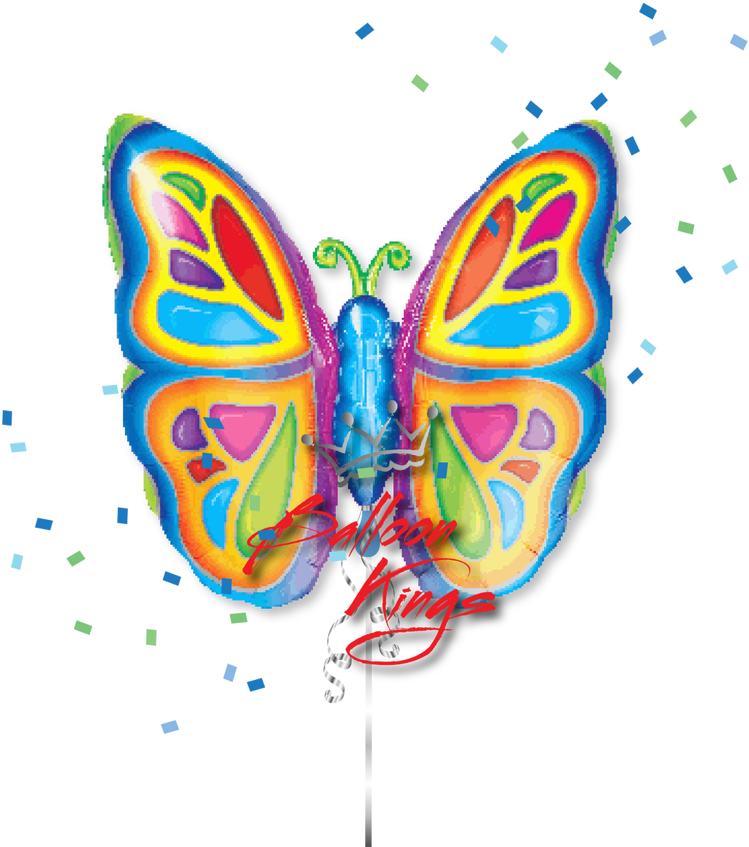 Butterfly Bright - Amscan 0725401 25 X 25-inch Bright Butterfly Super (1280x1280)