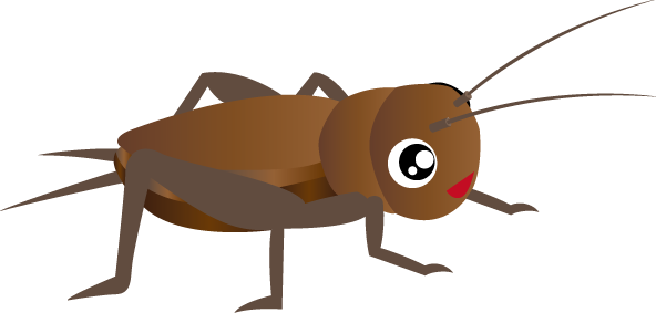 Cricket Insect Png Hd - コオロギ イラスト (592x283)