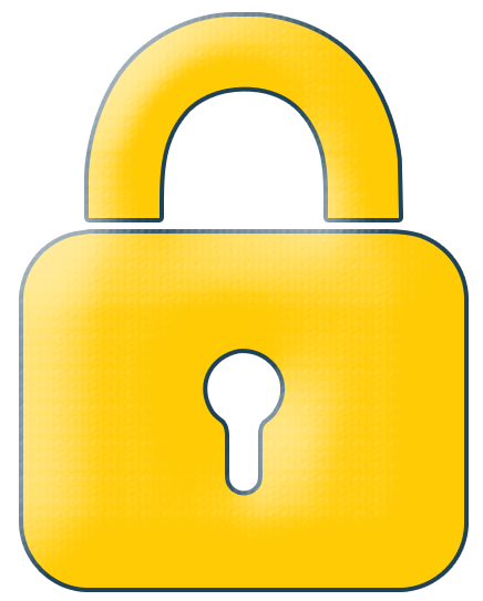 Yellow Lock Icon - Cartoon Bump On Head (436x543)
