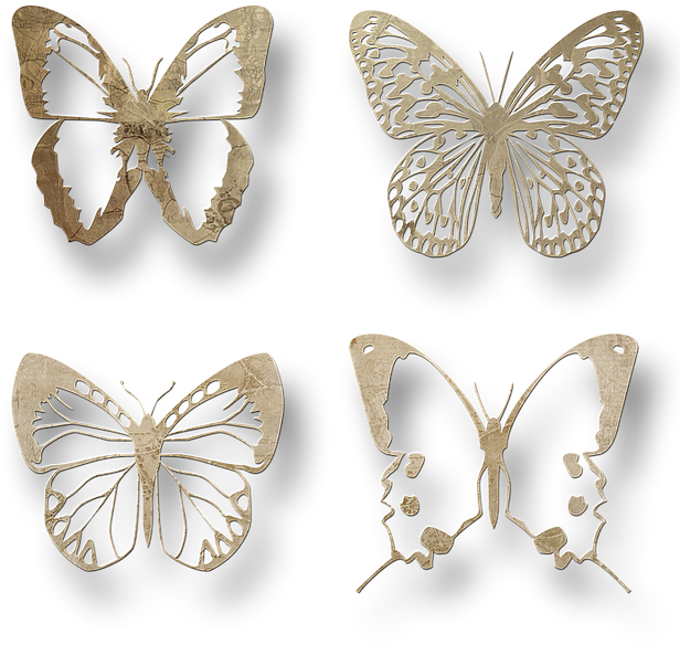 Butterfly, Elements, Scrapbook - Lifelike (640x640)