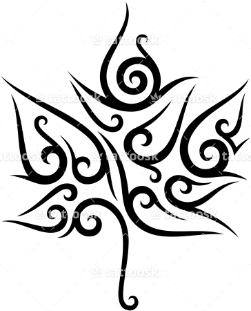 Maple Leaf Clipart Tribal - Symbol (364x450)