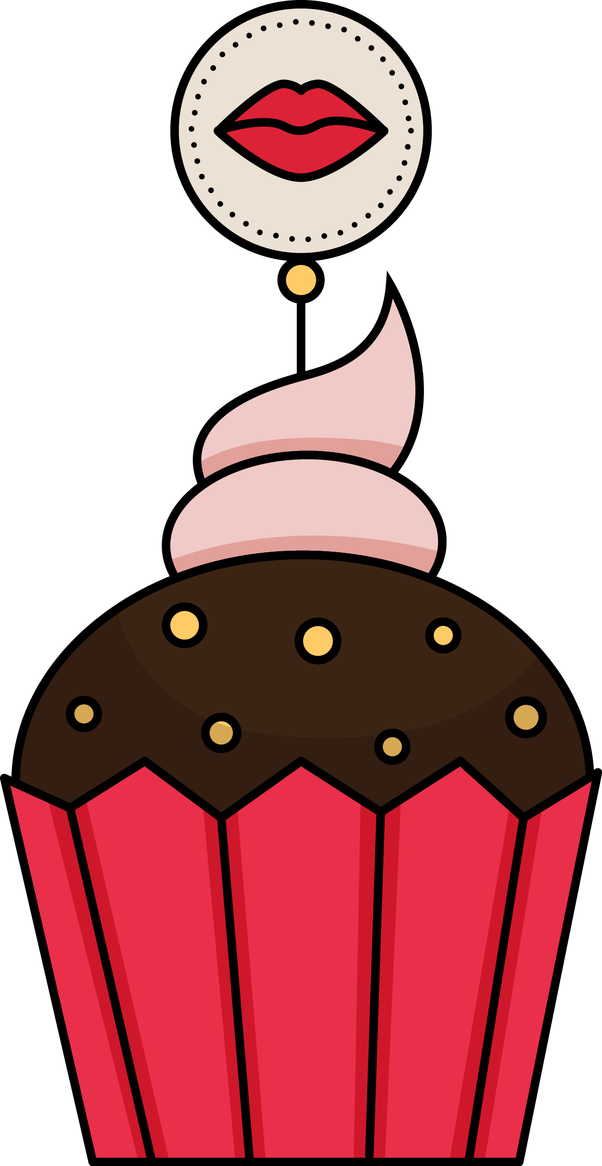 Cupcake - Clip Art (1184x2293)