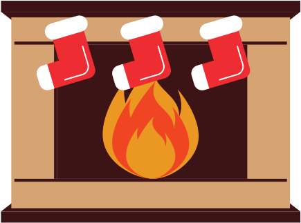 Christmas Chimney With Socks - Chimney (550x550)