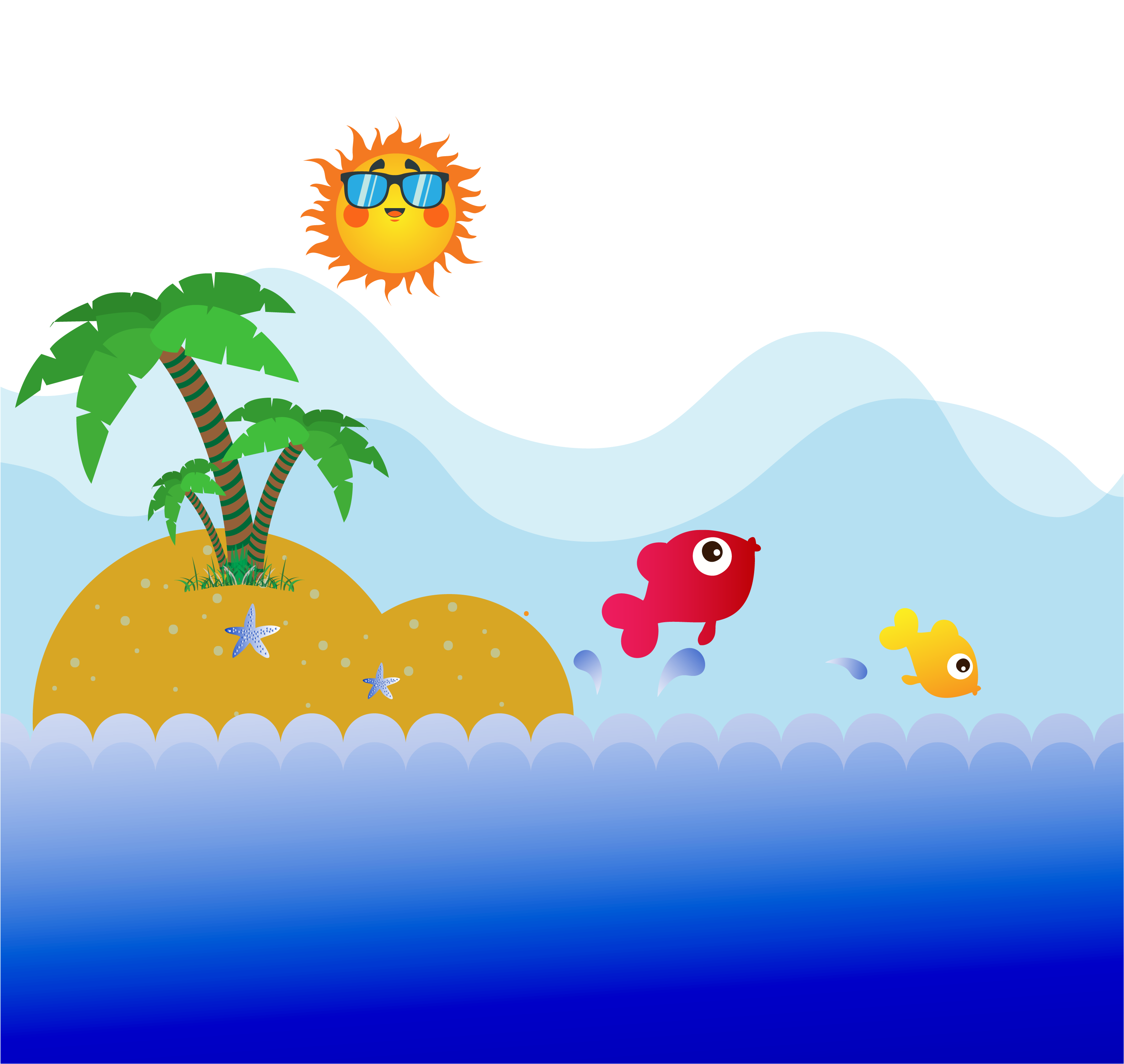 Cartoon Cdr Graphic Design - Ocean (3302x3217)