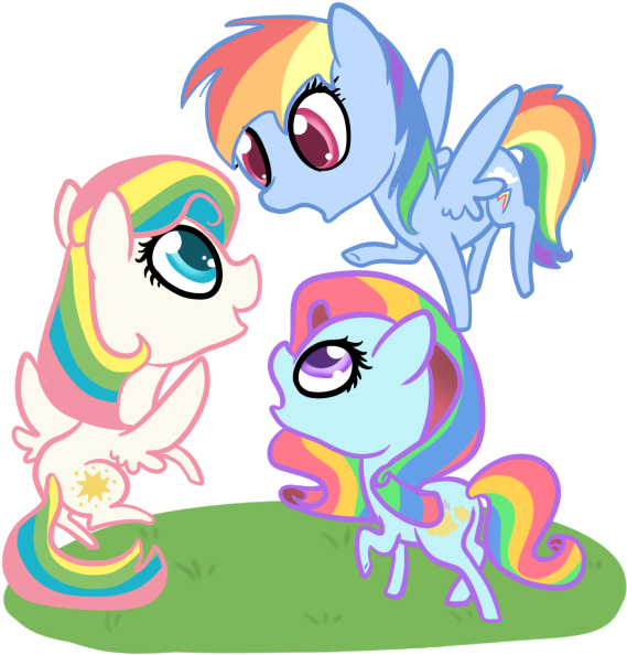Rainbow Ponies By Otterlore - Cartoon (650x750)