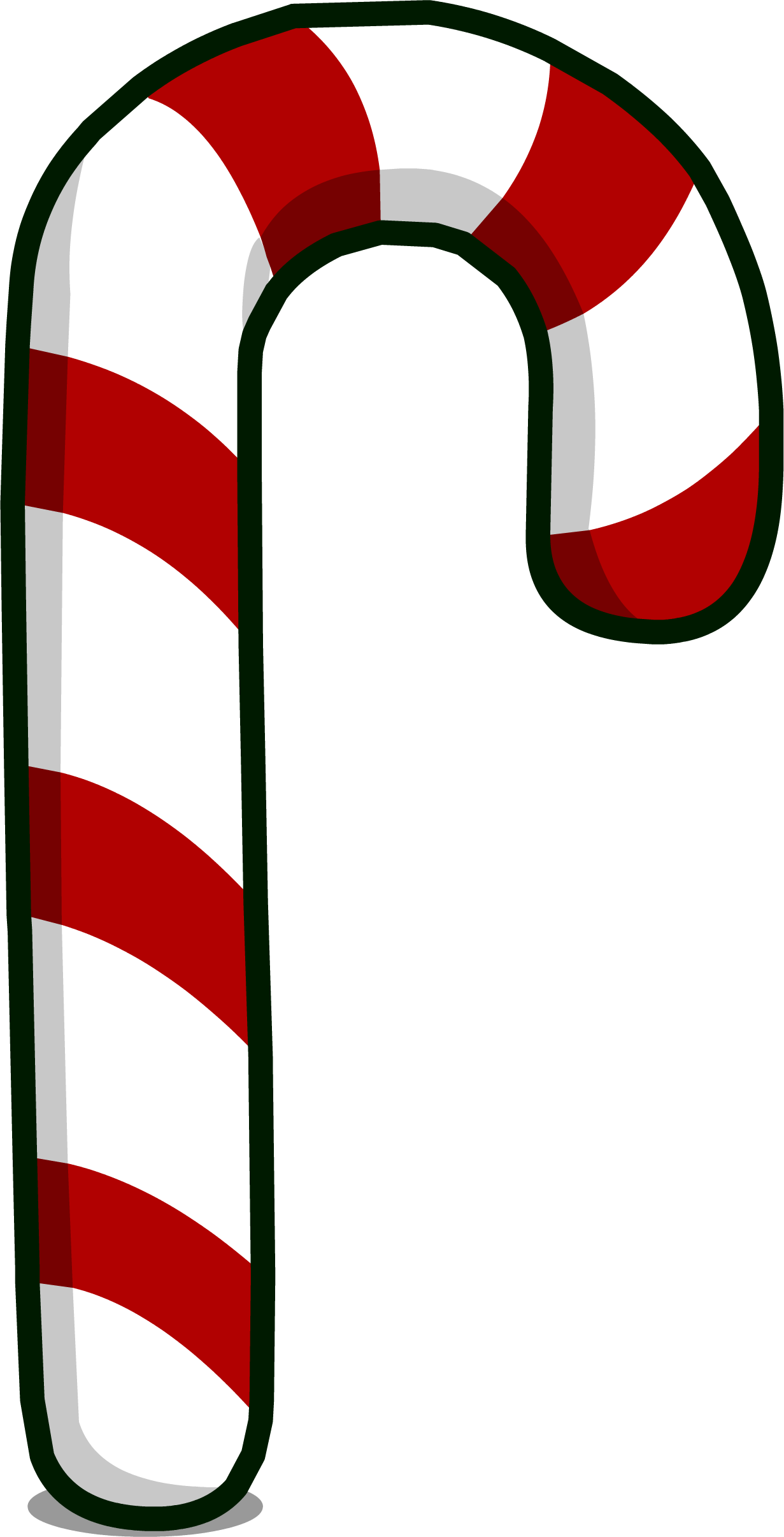 Giant Candy Cane R - Candy Cane (1231x2411)