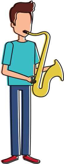 Man Playing Saxophone Character - Design (550x550)