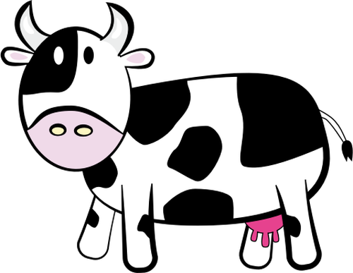 Animasi Sapi - Cartoon Cow (500x387)