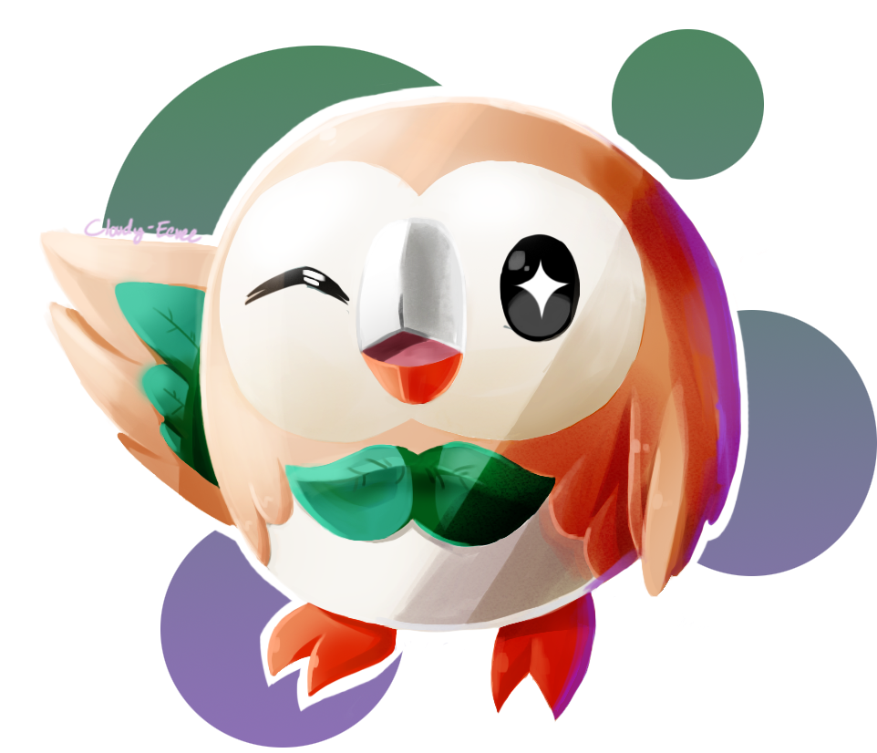 Rowlet Owlet By Cloudy-eevee - Rowlet (1000x933)