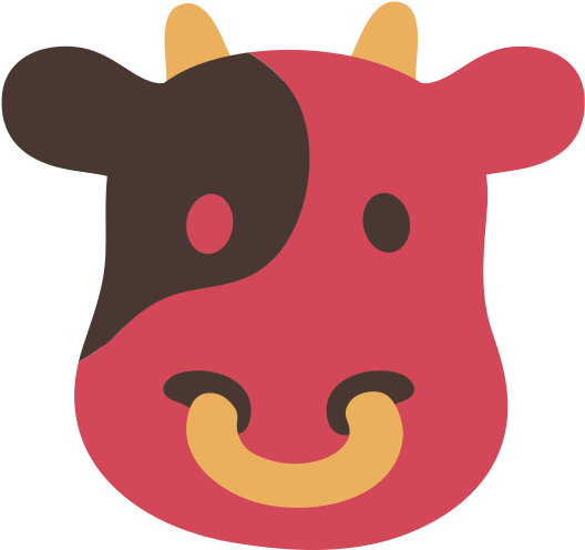 Cow Face - - Cartoon (533x533)