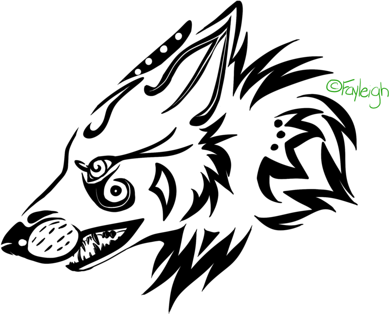 Wolf Tribal Png - Drawing (1024x697)