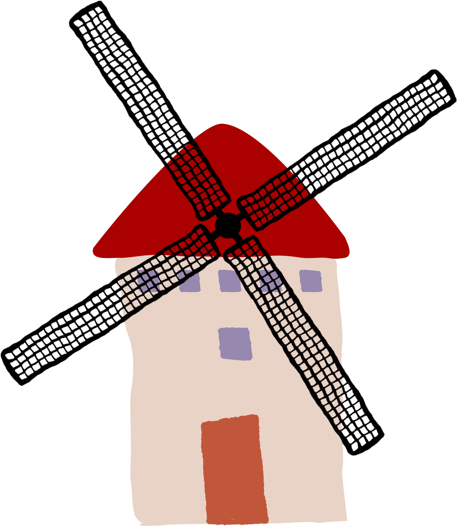 Windmill 3 - Molino Clipart (1697x2400)