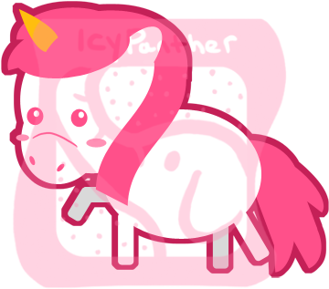 Chibi Unicorn By Icypanther1 - Drawing (400x337)