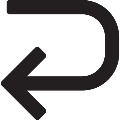 Left Curve Arrow Vector - U Turn Arrow (400x400)