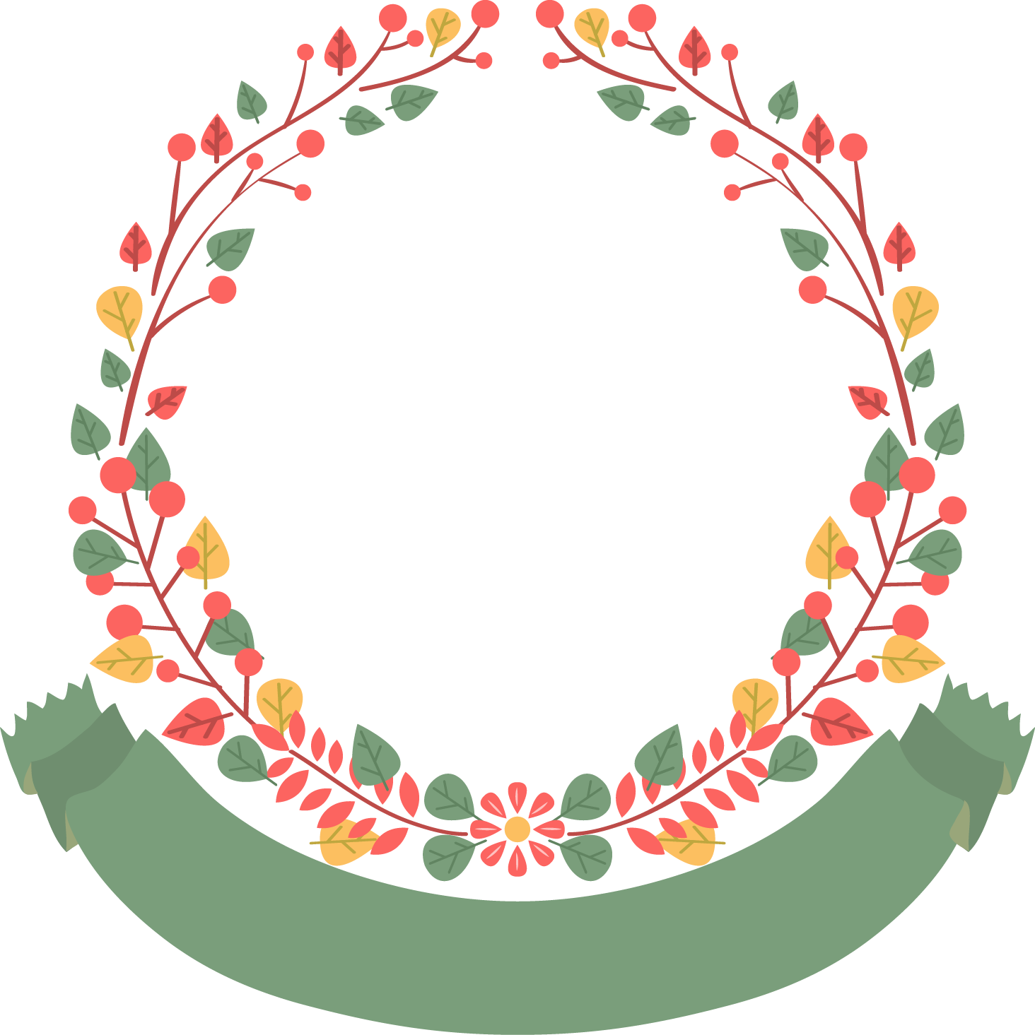 Vector Floral Trim Tabs Flat - Vector Graphics (1464x1465)