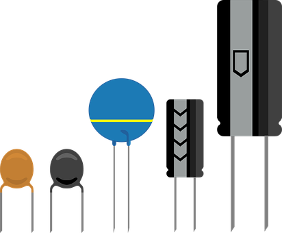 Capacitor Electronic Component Circuit Tec - Capacitor Clip Art (412x340)