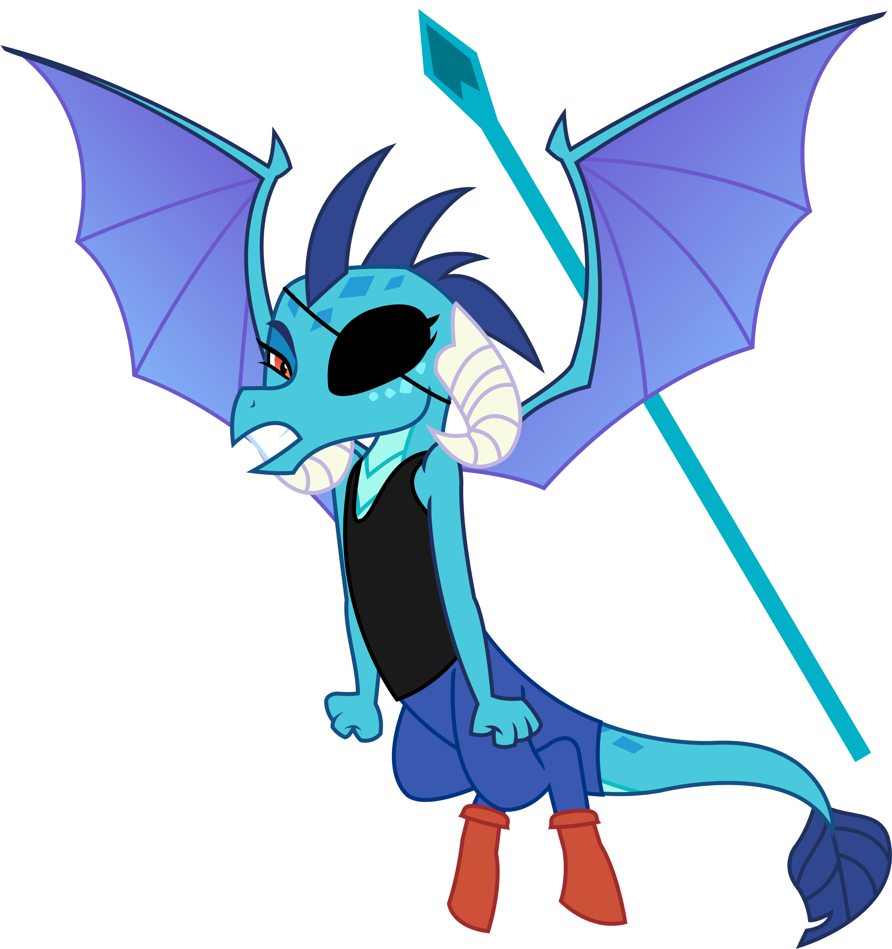 Sketchmcreations, Crossover, Dragon, Edit, Eyepatch, - Dragon With Eye Patch (3072x3178)