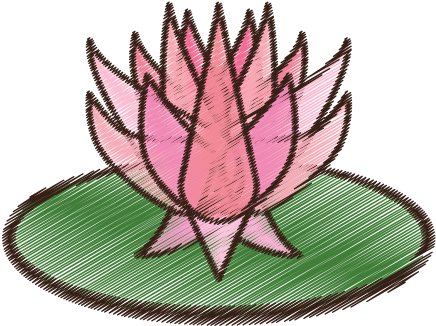 Cute Flower Lotus Leaf Icon Design - Vector Graphics (550x550)