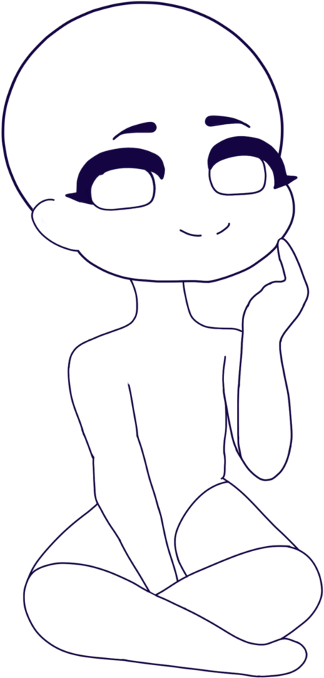 Free Chibi Base Sitting Down By Swordmasterqueen - Molde Chibi (780x1024)