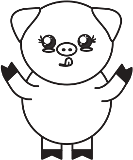 Cute Cartoon Pig Vector Icon Illustration - Printing (550x550)