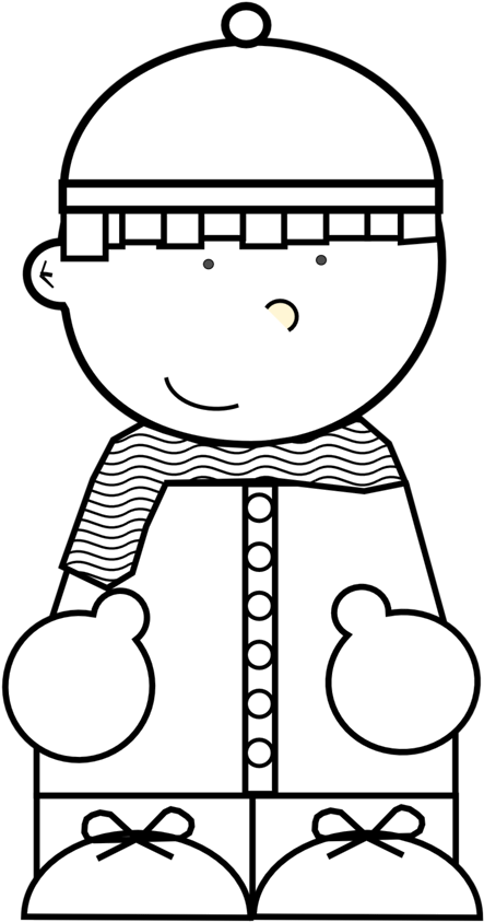 Cartoon Snow Kid - Coloring Book (958x1355)