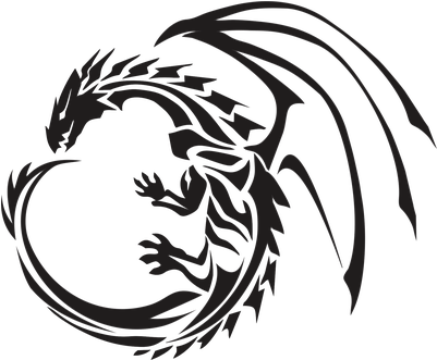 Circle Dragon Tattoo - Dragon Stencil (400x400)