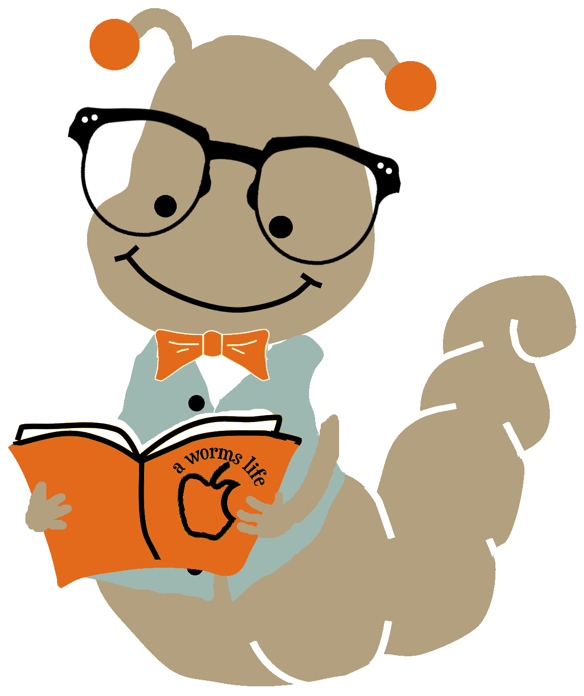 Book Nerd Sticker - Cartoon (1500x1500)