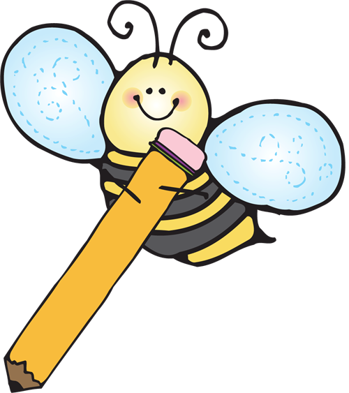 Homework - Bee With A Pencil (500x563)