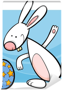 Funny Easter Bunny Cartoon Illustration Wall Mural - Easter Funhy (400x400)