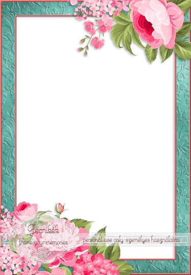 ~~ Pink Roses Frame - Symbol (375x540)