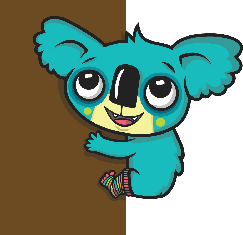 Blue Koala Left - Cartoon (924x894)