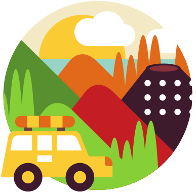 Summer Mountain Landscape Illustration - Vector Graphics (550x550)