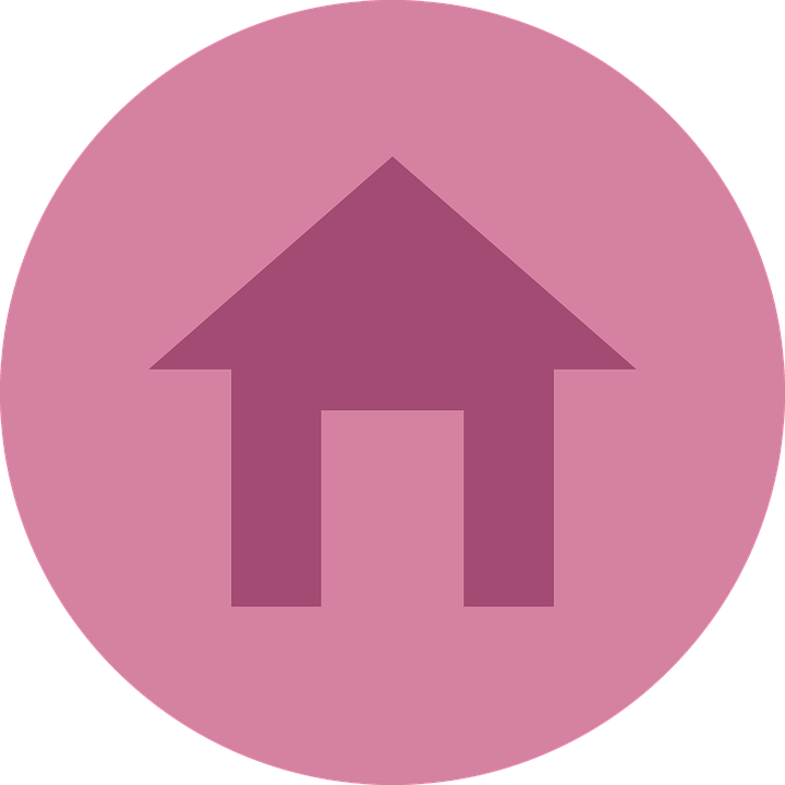 Home Icon Free Vector / 4vector - Home Button Pink (720x720)