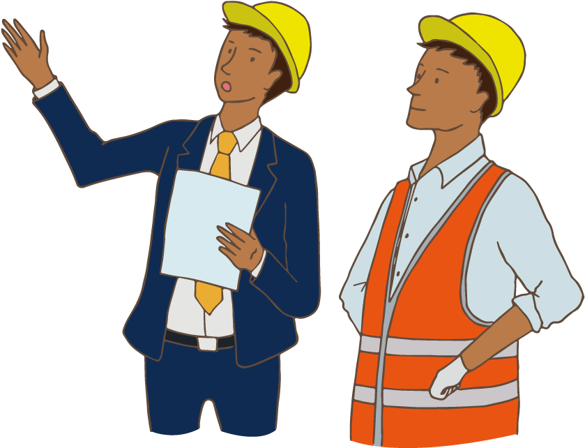 Discussing Workers - Clip Art (842x842)