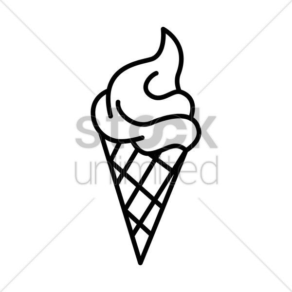 Ice Cream Cone Vector Image - Ice Cream Cone Vector Image (600x600)