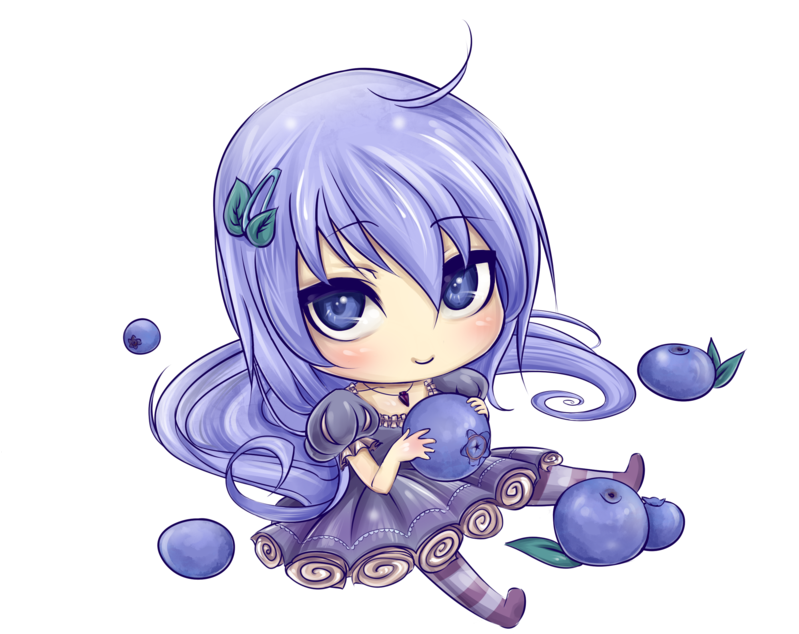Blueberry Chibi Anime Art - Drawing (800x800)