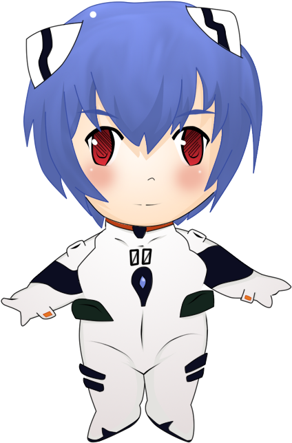 Chibi Rei Ayanami By Monocker - Cartoon (852x861)