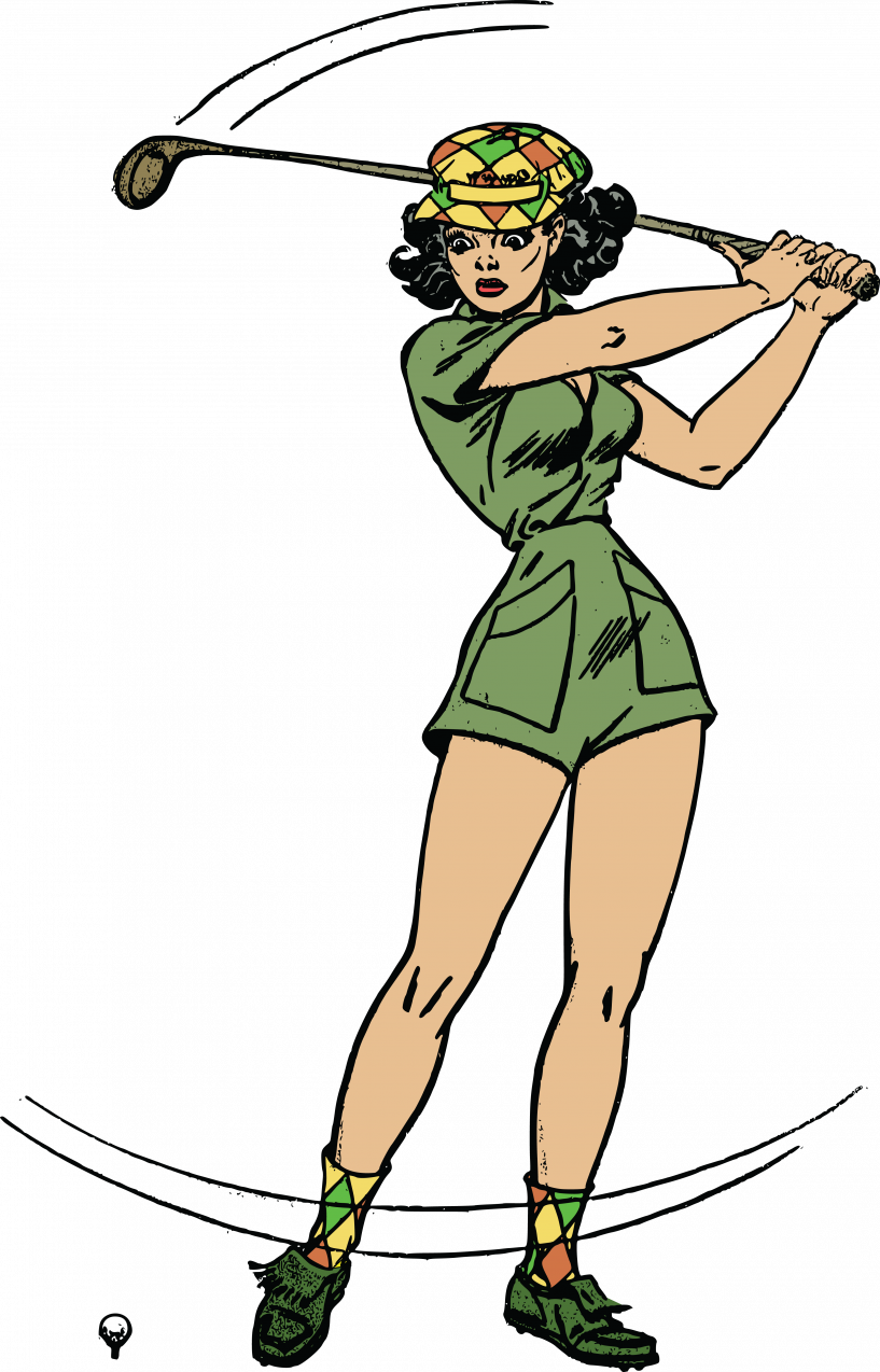 Pin Up Girl Golfing (817x1274)