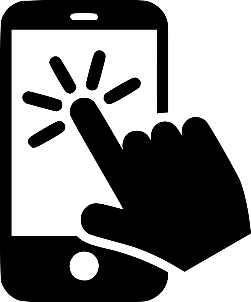 Cursor Press Button Index Finger Pointer Point Click - Press Button Icon (814x980)