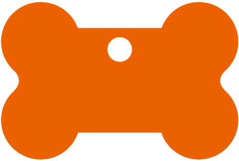 Orange Bone Shaped Pet Tag - Nameplate (501x502)