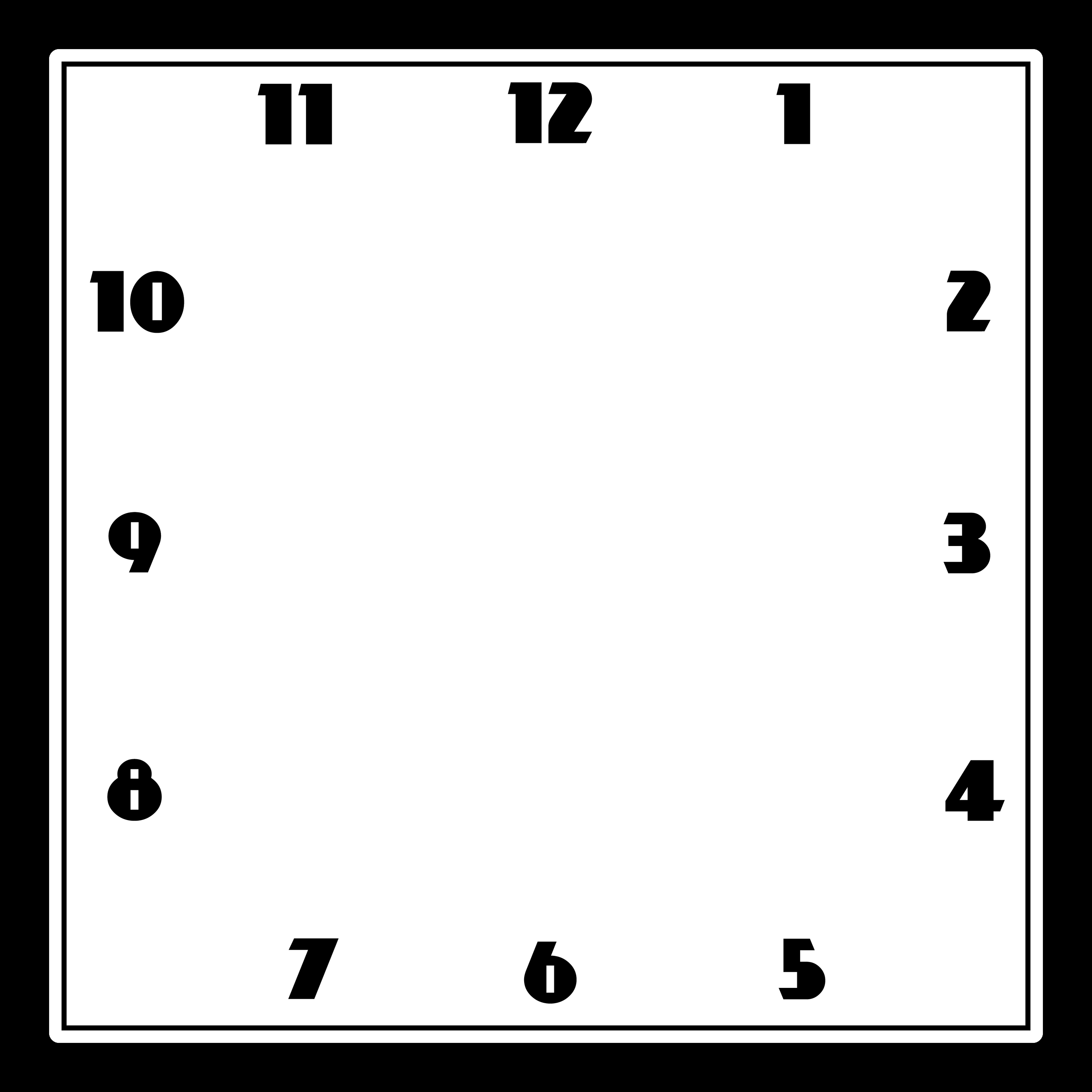 Square - Square Clock Without Hands (3000x3000)